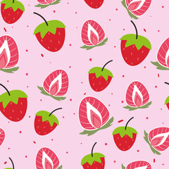 Seamless pattern with cute cartoon fruits for fabric print, textile, gift wrapping paper. colorful vector for textile, flat style