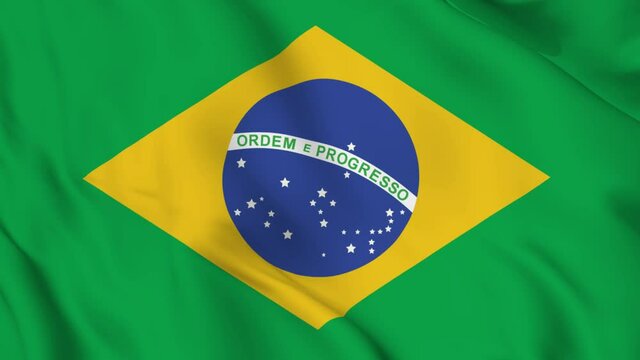 Brazil flag  video. 3d Brazil flags Slow Motion video. Brazil flag Blowing Close Up. Brazil flag Motion Loop HD resolution Brazil Background. 
