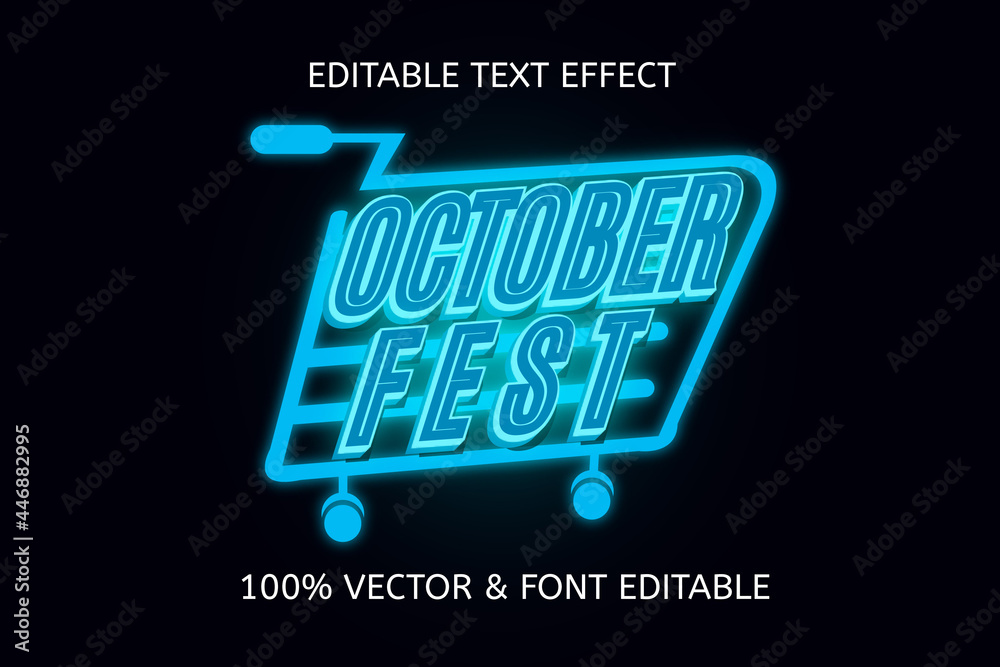 Wall mural october sale style neon editable text effect