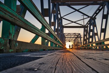 Fototapeta na wymiar Westham Island Bridge at Sunset