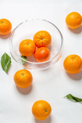 tangerines on a white background