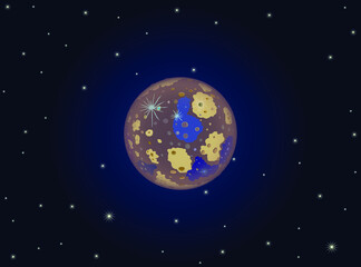 Mercury planet in dark space background