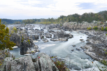 Great Falls National Park in autumn foliage - Virginia, United States