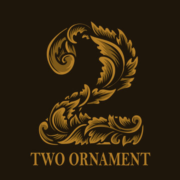 Vintage two number ornament style