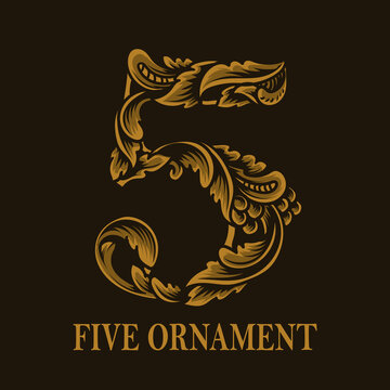 Vintage five number ornament style