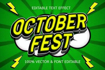 october fest color yellow green editable text effect