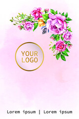 Beautiful watercolour cover greeting card