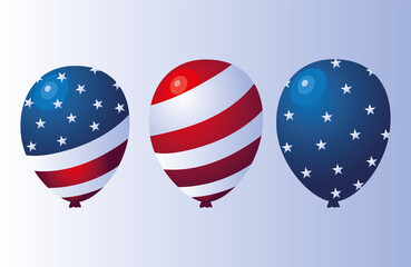 usa flag balloons