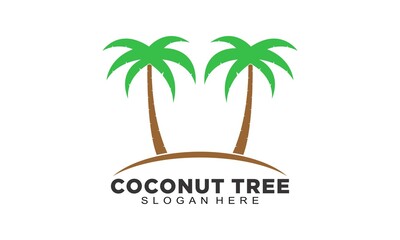 Fototapeta na wymiar Coconut tree vector logo