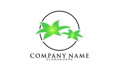 Luxury leaf logo design