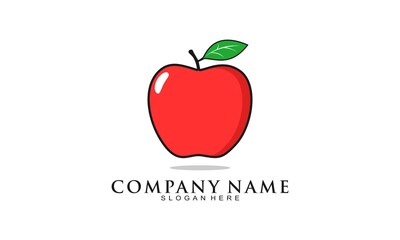 Red apple fruit logo design