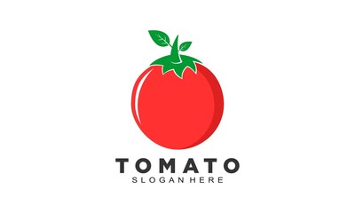 Red tomato fruit vector logo