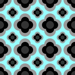 Seamless lined gray floral motifs for fabrics and printed products on a light blue background.
