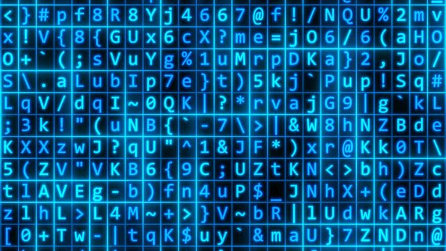 Cyber Hacking Ciphertext Random Computer Code Virus Digital Matrix - 4K Seamless VJ Loop Motion Background Animation