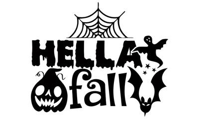 Hella fall- Halloween t shirts design is perfect for projects, to be printed on t-shirts and any projects that need handwriting taste. Vector eps
