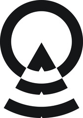 black shape icon logo and badge