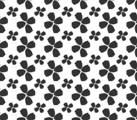 Fototapeta na wymiar Pattern with black shapes on a white background.