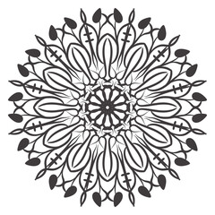 Fototapeta premium Mandala flower decorative ornament in ethnic oriental style doodle ornament outline hand draw