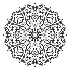 Mandala flower decorative ornament in ethnic oriental style doodle ornament outline hand draw