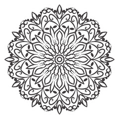 Mandala flower decorative ornament in ethnic oriental style doodle ornament outline hand draw