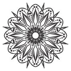 Mandala flower decorative ornament in ethnic oriental style doodle ornament outline hand draw