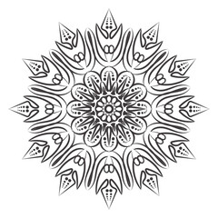 Mandala flower decorative ornament in ethnic oriental style doodle ornament outline hand draw