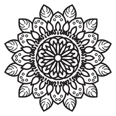 Mandala flower decorative ornament in ethnic oriental style doodle ornament outline hand draw