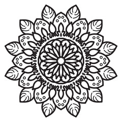 Mandala flower decorative ornament in ethnic oriental style doodle ornament outline hand draw