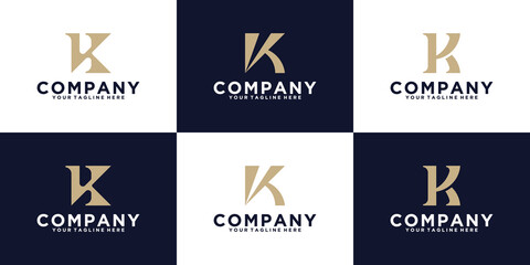 letter k monogram design inspiration collection template design