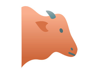 cow single isolated icon with smooth style