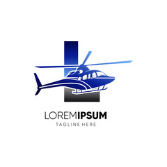 Letter L Initial Helicopter Logo Design Vector Icon Graphic Emblem Illustration