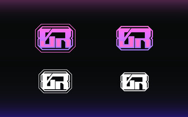 BR letter logo with gaming style and contemporary colors