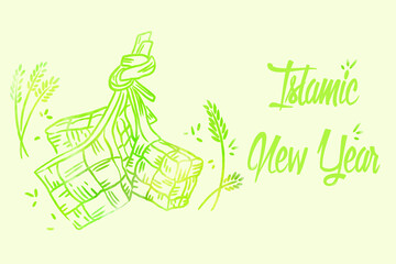 unique illustration of islamic new year day