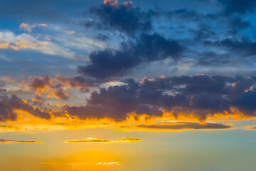 dramatic cloudy sky at the sunset, beautiful natural cloudy background