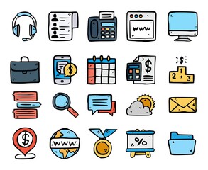 Business icon sketch concept design vector 