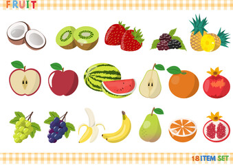 Fruit material sticker set ,フルーツ素材 ステッカーセット,SVG