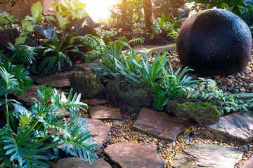 stone walkway in garden
