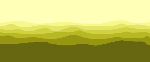 Obraz premium Sunset at mountain landscape illustration used for background, desktop background, backdrop design, editable background.