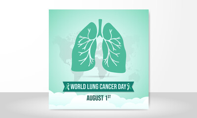 World lung cancer day august first background design
