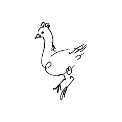 Fototapeta na wymiar Chicken farming and breeding.Vector Chicken Continuous One Line Drawing