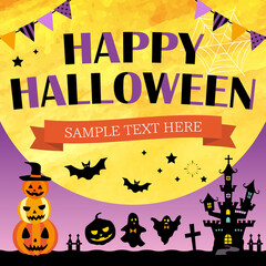 ハッピーハロウイン　バナーテンプレート　正方形　/ バリエーションあり