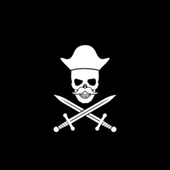 Pirate icon isolated on dark background