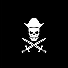 Pirate icon isolated on dark background
