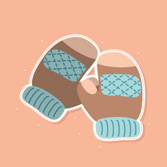 knitted warm mittens