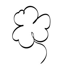 Shamrock leaf line art