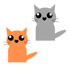 Obraz premium Two funny cats of different colors.