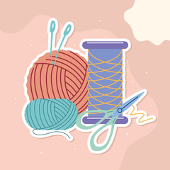 thread tube and ball knitted