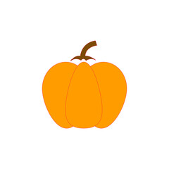 Orange pumpkin icon. Symbol of Halloween,