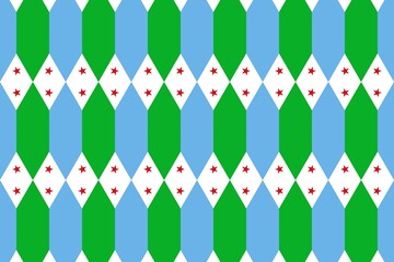 Simple geometric pattern in the colors of the national flag of Djibouti