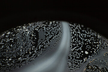 the beauty of the colorful pattern of soap bubbles is like a small planet